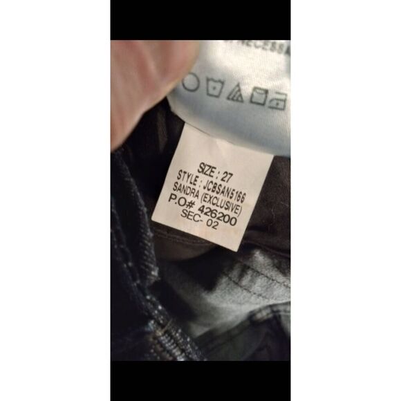 Joe's Jeans Sandra Black Navy Blue Wax Coated Color Block Skinny size 27 - Picture 6 of 6